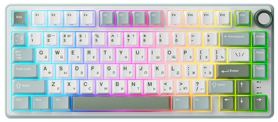 

Клавиатура проводная Royal Kludge R75 6935280823916 механическая, 81 клавиш, цвет: белый, R75