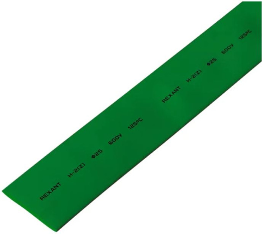 Изображение товара Термоусаживаемая трубка Rexant 22-5003 зеленая 1 м для изоляции кабелей и соединений