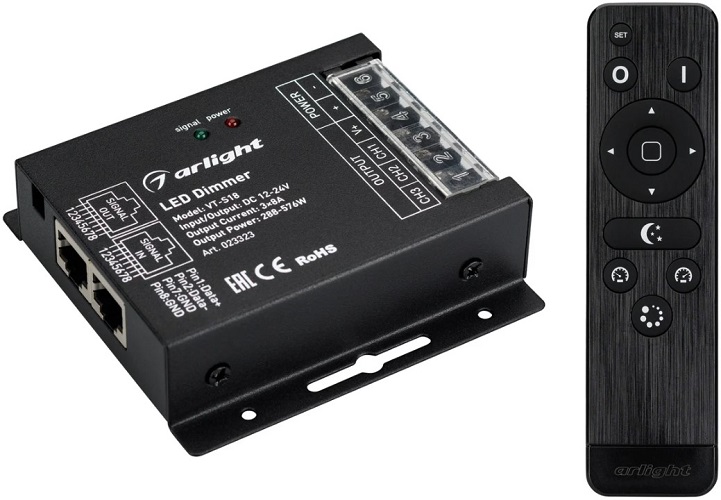 

Диммер Arlight VT-S18-3x8A 023323 12-24V, ПДУ Стик 12кн, RF, VT-S18-3x8A