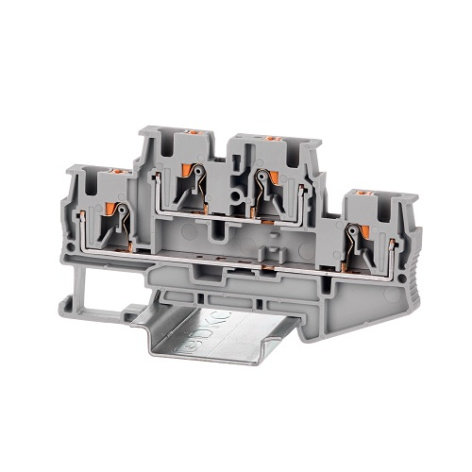 Изображение товара Клемма DKC VPRTT-4-GY двухуровневая с Push-in зажимом 32 А