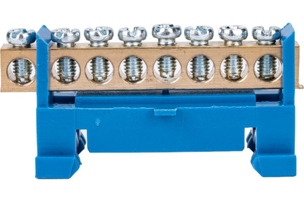 Изображение товара Шина Rexant 11-2353 нулевая для DIN-рейки, синий изолятор, 6x9 мм