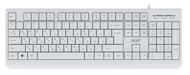 

Клавиатура Acer OKW400 ZL.KBDEE.01B белая USB Multimedia кабель 1.8м (2076618), OKW400