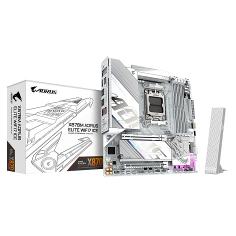 Изображение товара Материнская плата mATX GIGABYTE X870M AORUS ELITE WiFi7 ICE