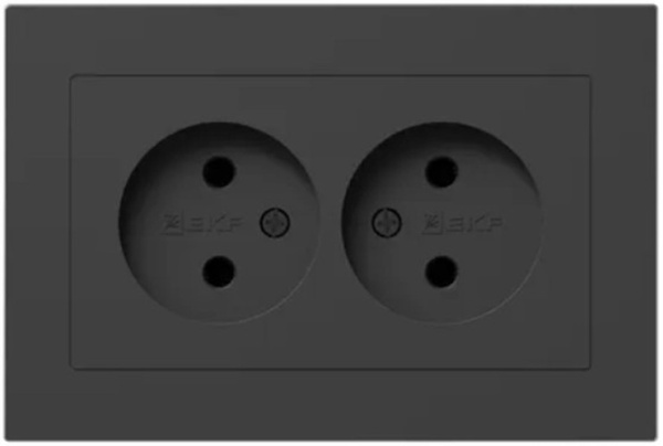 Изображение товара Розетка двухместная без заземления в сборе EKF UP1-SOB-200