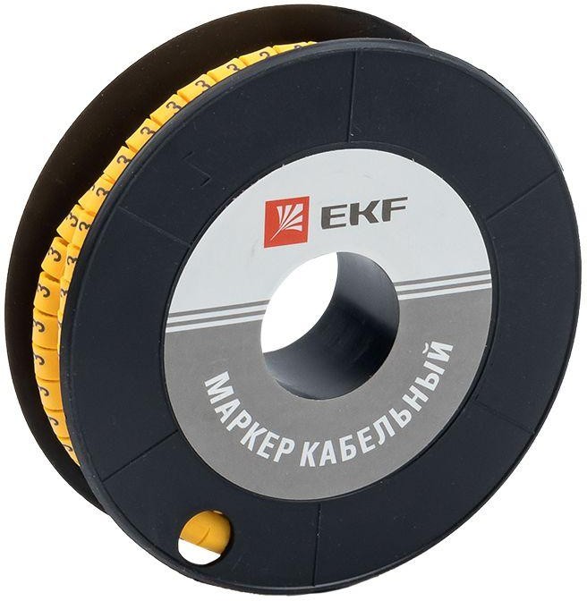

Маркер на кабель EKF plc-KM-1.5-3 1,5 мм2 "3" (1000 шт.) (ЕС-0), plc-KM-1.5-3