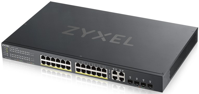 

Коммутатор управляемый ZYXEL GS192024HPV2-EU0101F интеллектуальный High Power PoE Gigabit Ethernet с 24 разъемами RJ-45 и 4 SFP-слотами совмещенными с, GS192024HPV2-EU0101F