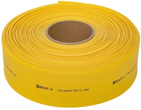 

Термоусаживаемая трубка EKF tut-100-y ТУТ нг 100/50 желтая рулон, tut-100-y