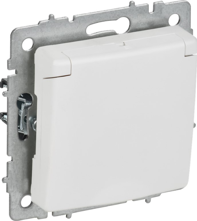 

Розетка с заземлением IEK BR-R16-16-K91 BRITE с защитными шторками 16А IP20 РСбш10-3-БрАБ арктический белый, BR-R16-16-K91