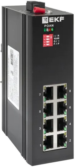 

Коммутатор промышленный неуправляемый EKF TSX-U-8GT U-8GT 8 портов 10/100/1000Base-T(X) RJ45 монтаж на DIN-рейку TSX, TSX-U-8GT