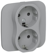 фото Розетка двухместная с заземлением  IEK FI-R24A-16-1-K03