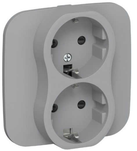 Изображение товара Розетка двухместная с заземлением IEK FI-R24A-16-1-K03