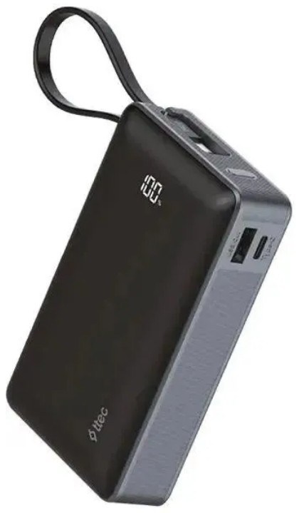 

Аккумулятор внешний портативный TTEC ReCharger 2BB245GR LCD 20000mAh PD 65W USB-C and USB-A со встроенным кабелем USB-C. Цвет: серый, ReCharger
