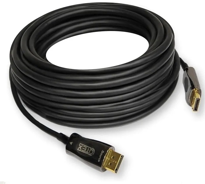 Кабель Qtex DFOC-100-50 активный гибридный DisplayPort 4K/120, 8K/60 (вилка-вилка), 50 м