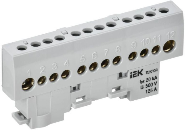 Изображение товара Шина для электросоединений IEK TF-NN20-12-KL-K03 для нулевых и фазных проводников