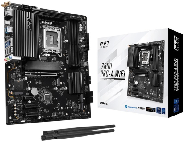 Изображение товара Материнская плата ASRock Z890 PRO-A WIFI для Intel LGA1851 ATX