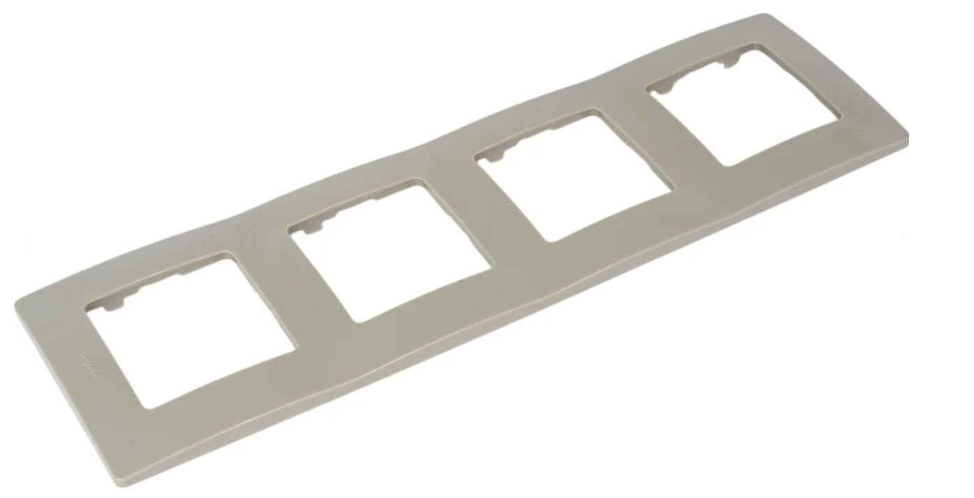 

Рамка Legrand 672524 ETIKA 4 поста Светлая галька, 672524