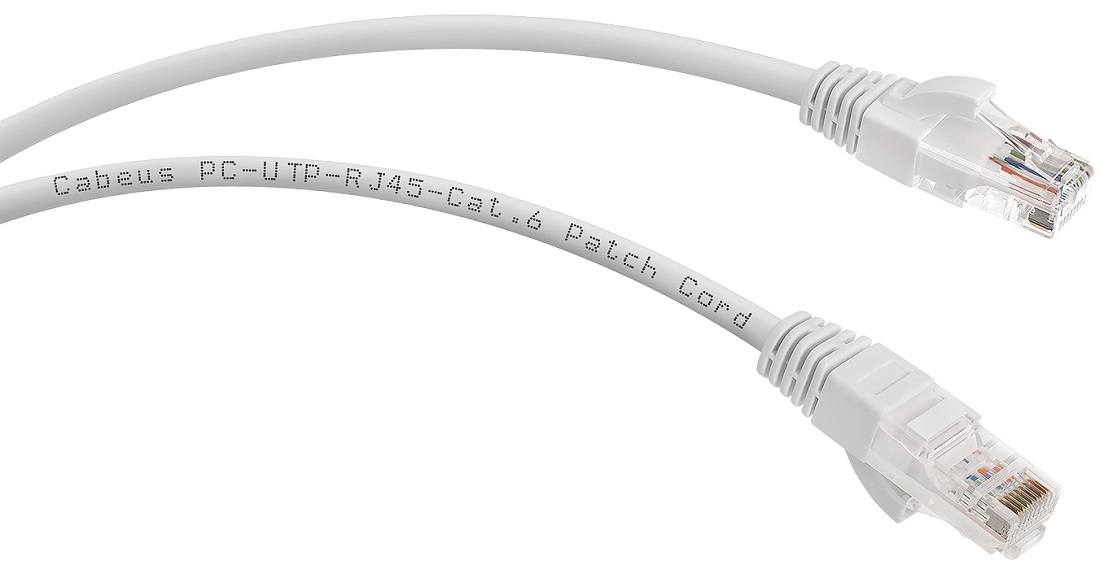фото Кабель патч-корд U/UTP 6 кат. 2м  Cabeus PC-UTP-RJ45-Cat.6-2m-WH
