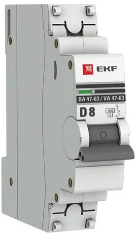 Изображение товара Автоматический выключатель EKF mcb4763-1-08D-pro для защиты цепей