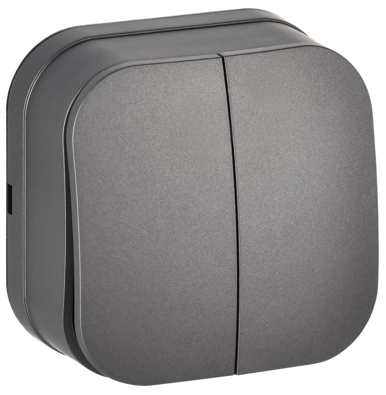 

Выключатель двухклавишный IEK EVH20-K46M-10 GLORY для открытой установки 10А ВС20-2-0-ХСм сталь матовый, EVH20-K46M-10