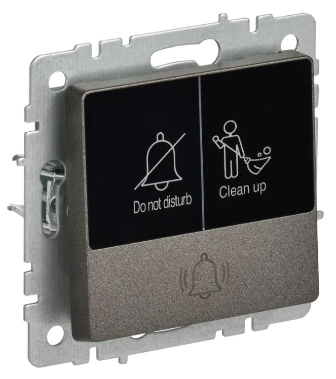 

Кнопка звонка IEK BR-V14-2-10-K45 BRITE с индикацией для отелей 10А ВС10-1-9-БрТБ Бронза, BR-V14-2-10-K45