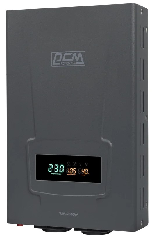 

Стабилизатор напряжения Powercom WM-2000VA 1600Вт 2000ВА графитовый, WM-2000VA