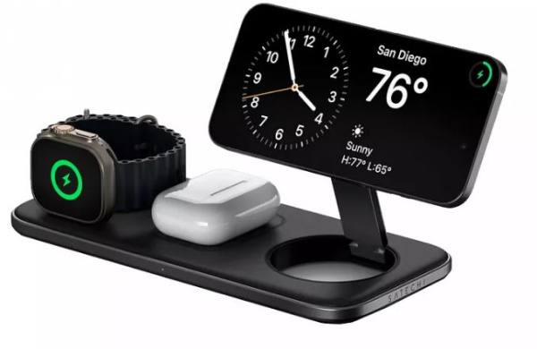 Изображение товара Многофункциональное беспроводное зарядное устройство Satechi Qi2 15 Вт для смартфонов и гаджетов