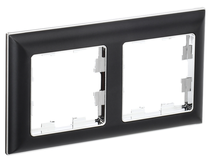 

Рамка двойная IEK BR-M22-12-2-K23 BRITE РУ-2-Бр Хром/Черный, BR-M22-12-2-K23