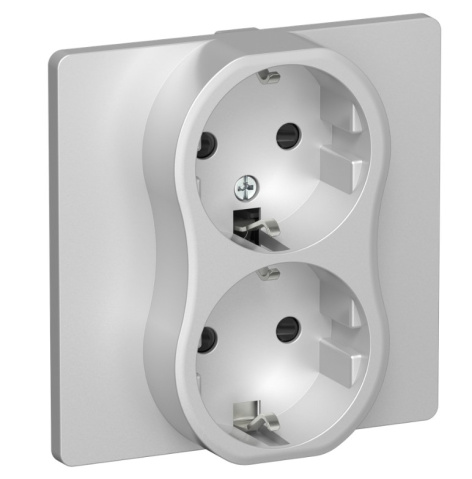 Изображение товара Розетка двухместная с заземлением IEK FI-R24C-16-1-K47