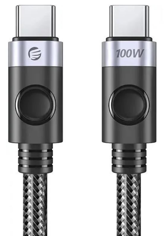 

Кабель Orico ORICO-C2CZ-15-BK-BP USB-C(m)/USB-C(m), 480 Мбит/с, 100 Вт, 1.5 м, черный/серебристый, ORICO-C2CZ-15-BK-BP