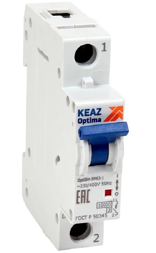 

Автоматический выключатель КЭАЗ 260531 OptiDin BM63 1P 6A D 6кА AC (BM63-1D6-УХЛ3), 260531
