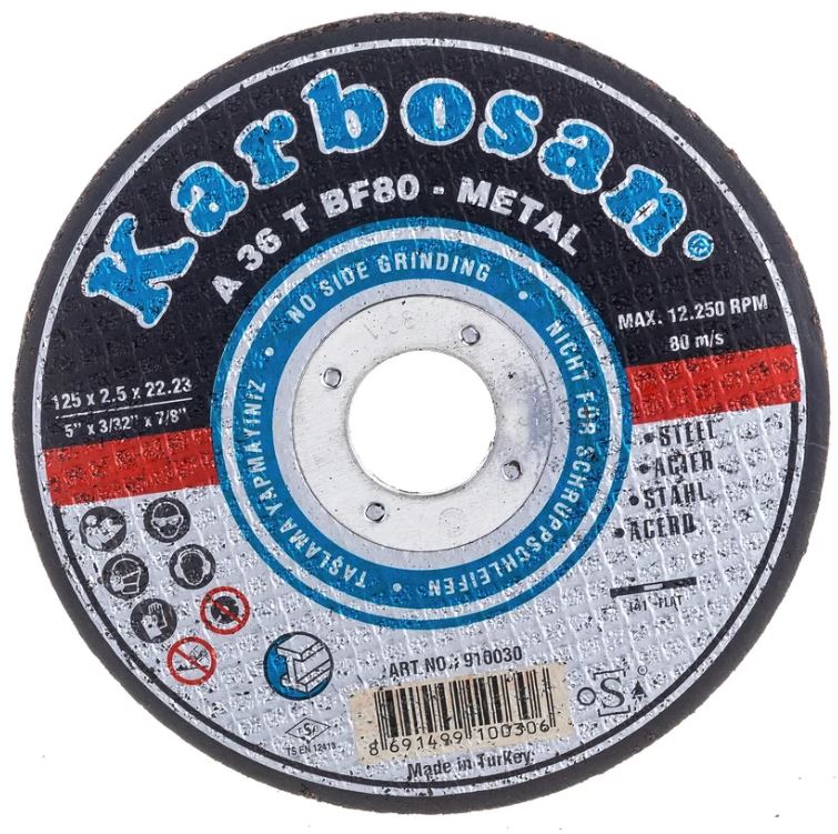 

Диск отрезной ООО САМ KAR-910030-25 Karbosan по металлу 125х2,5х22 25 шт, KAR-910030-25