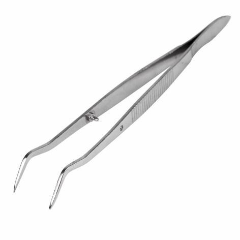 Изображение товара Изогнутый рифлёный пинцет Rexant 12-0358 длиной 160 мм для точных работ