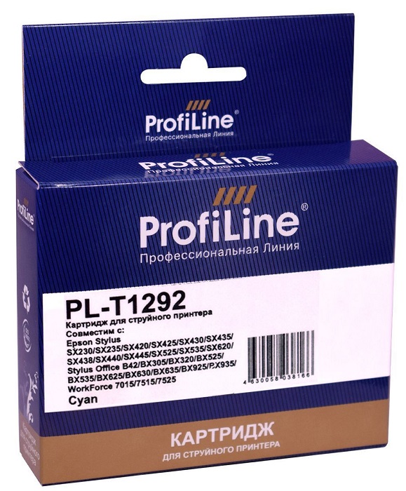 

Картридж ProfiLine PL_T1292_C струйный для принтеров Epson Stylus SX230/SX235/SX420/SX425/SX430/SX435/SX438/SX440/SX445/SX525/SX535/SX620/Stylus Offic, PL_T1292_C