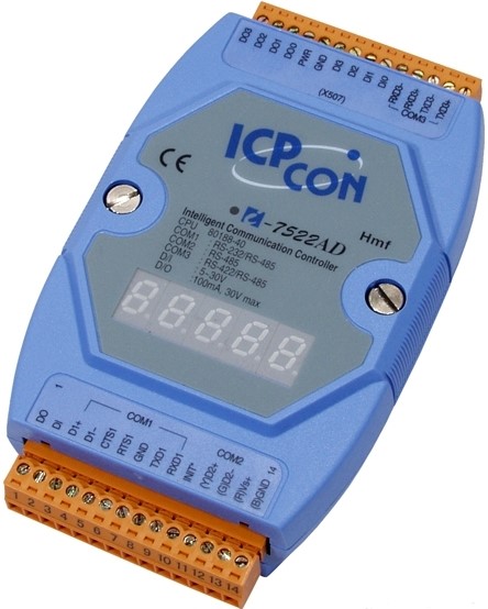 

Контроллер ICP DAS I-7522AD CR I-7522A with 7seg display 1xRS-485, 1xRS-232, 1xRS-422, I-7522AD CR