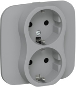 фото Розетка двухместная с заземлением  IEK FI-R21A-16-1-K03