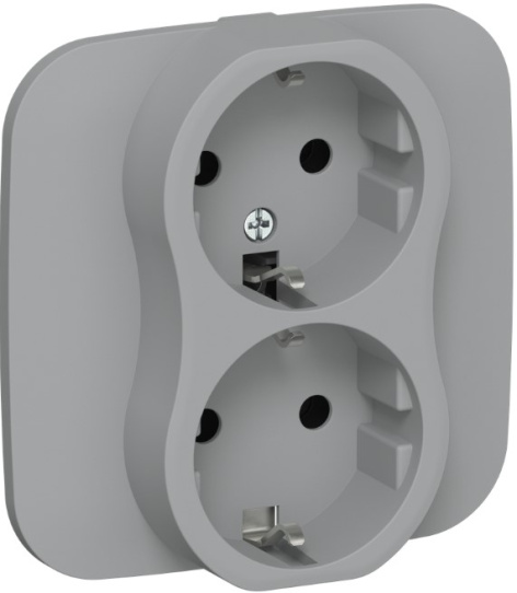 Изображение товара Розетка двухместная с заземлением IEK FI-R21A-16-1-K03