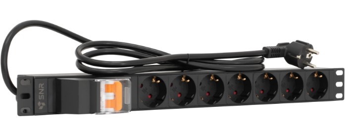 

Блок розеток SNR SNR-PDU-7S-S-1.8-CB16L1 серии SNR-PDU базовый на 7хSchuko, шнур питания 1.8 м 3x1.5 мм с вилкой Schuko, с защитой от перегрузки, 16A, SNR-PDU-7S-S-1.8-CB16L1