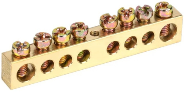 Изображение товара Шина IEK YNN20-08-100 для щитового оборудования с монтажом на DIN-рейку 125 А