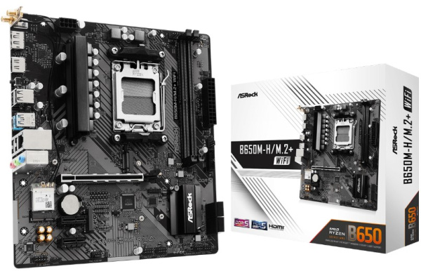 Изображение товара Материнская плата ASRock B650M-H/M.2+ WIFI для игр и работы, AM5