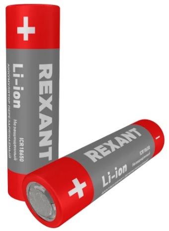 

Аккумулятор Rexant 30-2035-05 Li-ion 18650, 3,7В, 3000мАч, без платы защиты, плоский контакт, 2 шт, блистер, 30-2035-05