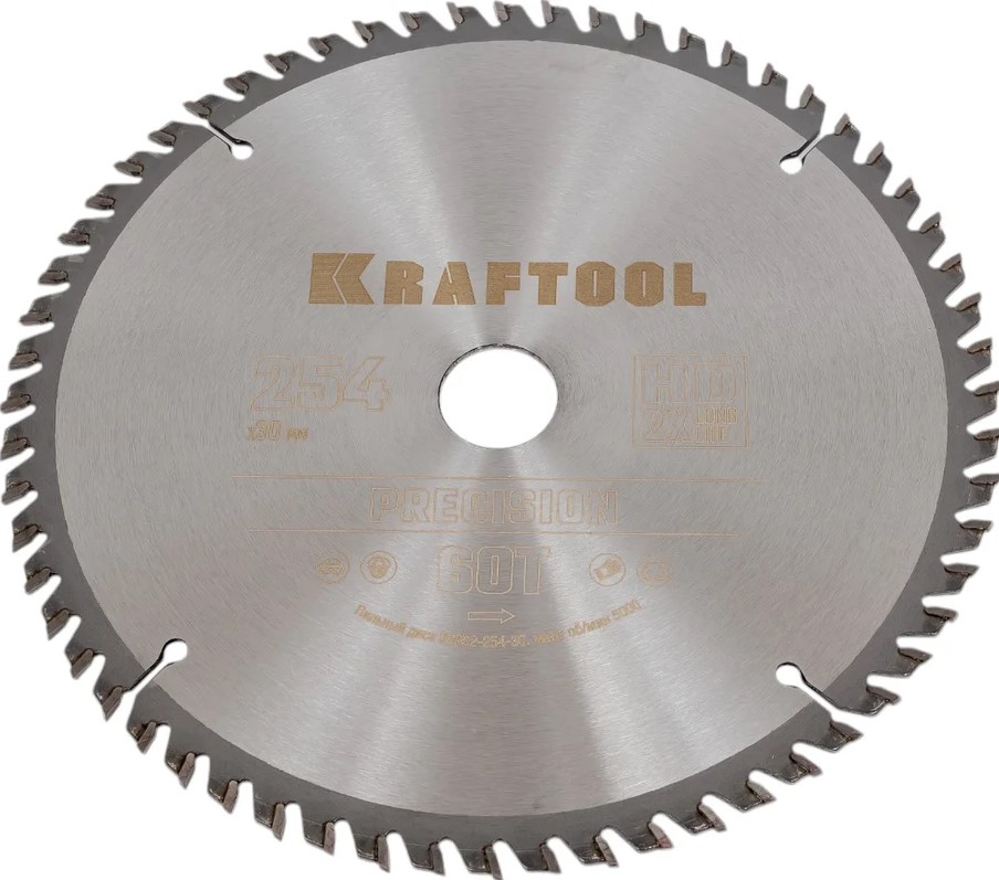 

Диск пильный Kraftool Precission 36952-254-30 Kraftool по дереву 254x30мм. 60т, Precission