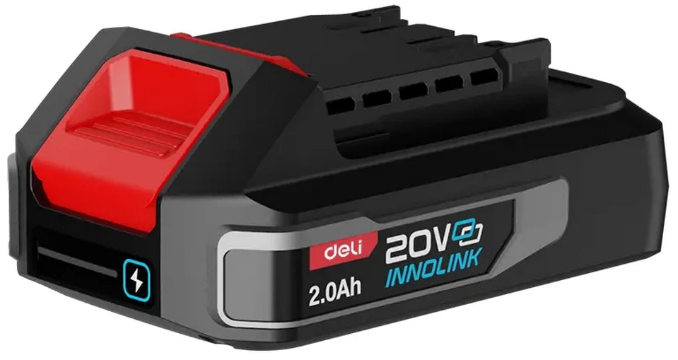 

Аккумулятор Deli DE-DC20A2 (2А*ч, 20В, Li-ion), DE-DC20A2