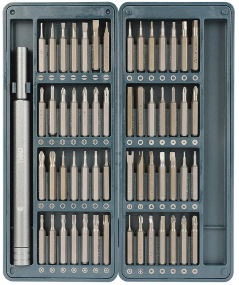 Изображение товара Набор отверток Deli DL241057 56 насадок из хромованадиевой стали для точных работ