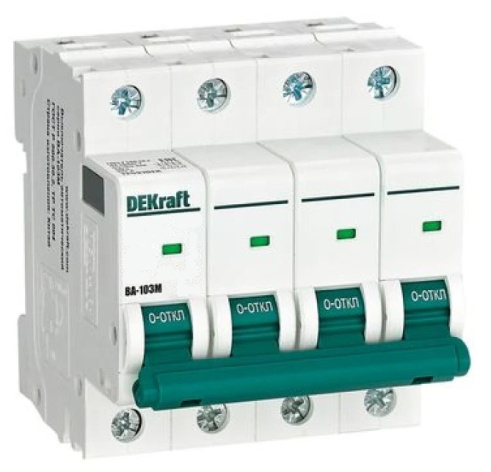 Изображение товара Автоматический выключатель DEKraft 12571DEK 63А IP20 модульный серия ВА-103M