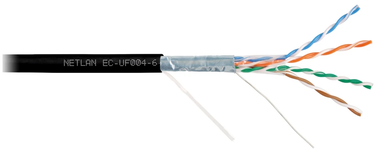Кабель витая пара Netlan EC-UF004-6-PE-BK
