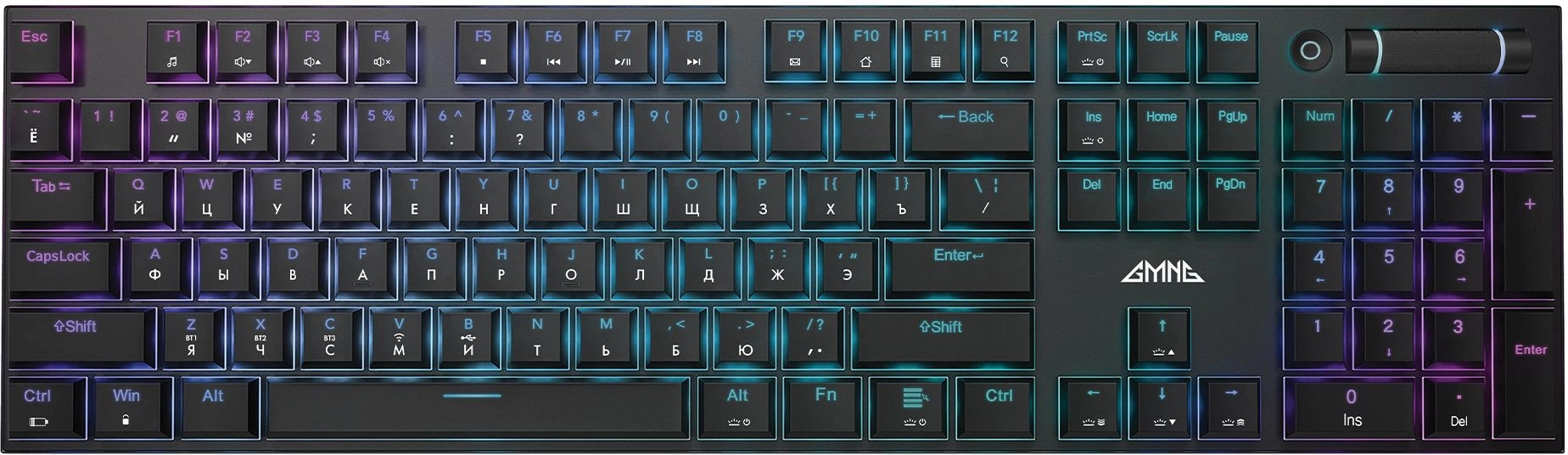 

Клавиатура Wireless GMNG GG-KB783XPW 1910520 механическая, черная, USB BT/Radio мультимедийная, игровая, LED, GG-KB783XPW