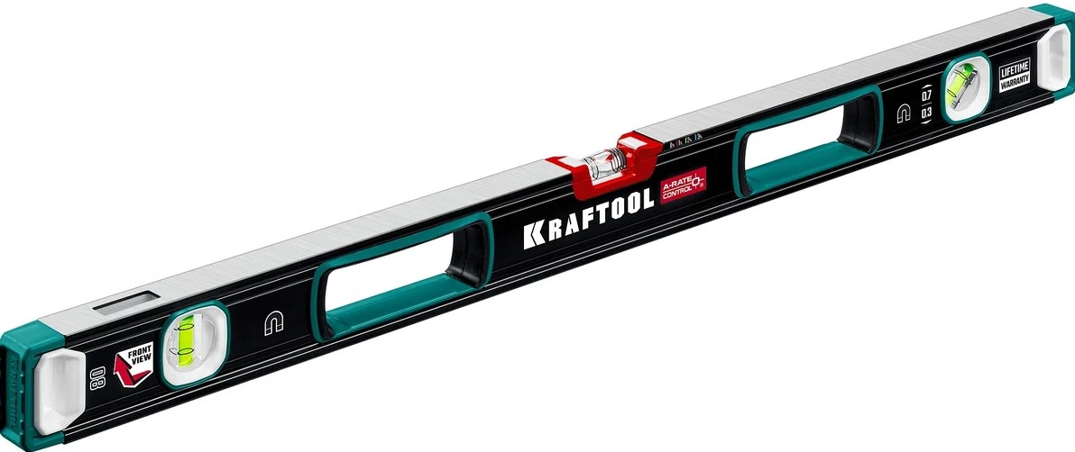 

Уровень Kraftool A-RATE Control 34988-80 Kraftool магнитный сверхпрочный с зеркальным глазком 800мм., A-RATE Control