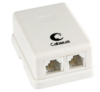 

Розетка Cabeus WS-6P4C-TEL-2 телефонная RJ-12(6P4C), двойная, внешняя, белая, WS-6P4C-TEL-2