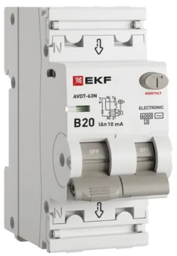 Изображение товара Автомат EKF D63N26E20B10 230 В двухполюсный для жилых зданий