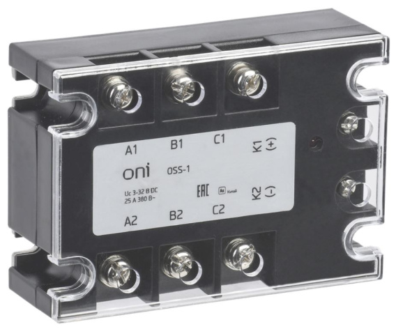 Изображение товара Реле твердотельное ONI OSS-1-3-40-B 380 ВDC 40 А для трехфазной нагрузки